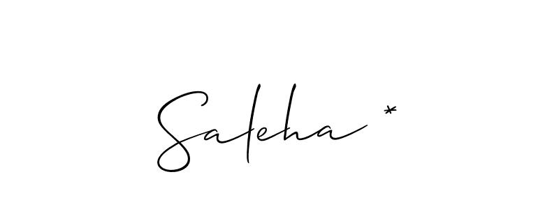 Also we have Saleha * name is the best signature style. Create professional handwritten signature collection using Allison_Script autograph style. Saleha * signature style 2 images and pictures png