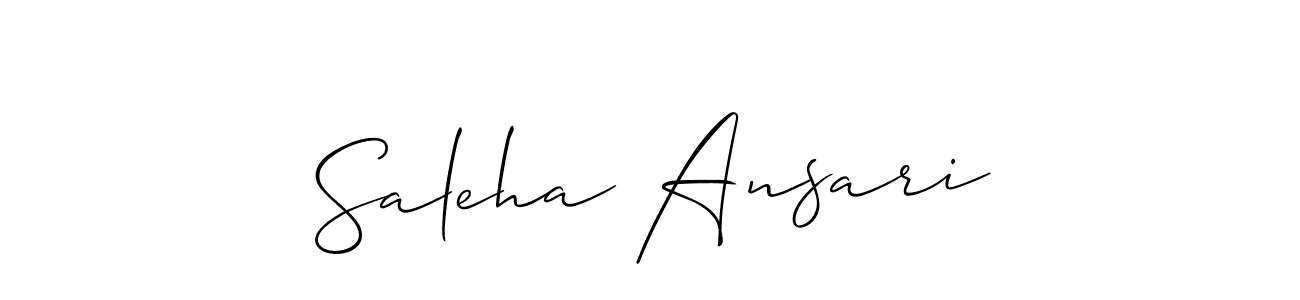 Allison_Script is a professional signature style that is perfect for those who want to add a touch of class to their signature. It is also a great choice for those who want to make their signature more unique. Get Saleha Ansari name to fancy signature for free. Saleha Ansari signature style 2 images and pictures png