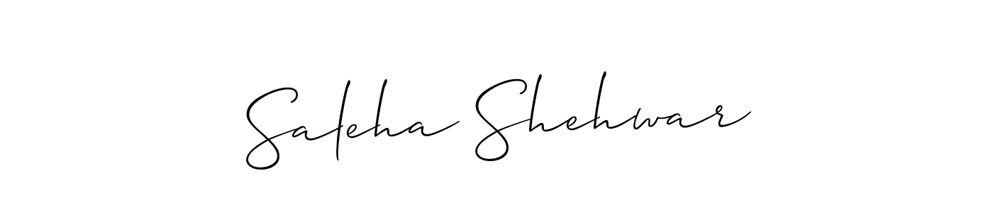 Make a short Saleha Shehwar signature style. Manage your documents anywhere anytime using Allison_Script. Create and add eSignatures, submit forms, share and send files easily. Saleha Shehwar signature style 2 images and pictures png