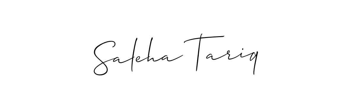 Also You can easily find your signature by using the search form. We will create Saleha Tariq name handwritten signature images for you free of cost using Allison_Script sign style. Saleha Tariq signature style 2 images and pictures png