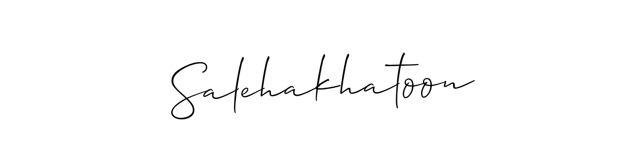 How to make Salehakhatoon name signature. Use Allison_Script style for creating short signs online. This is the latest handwritten sign. Salehakhatoon signature style 2 images and pictures png