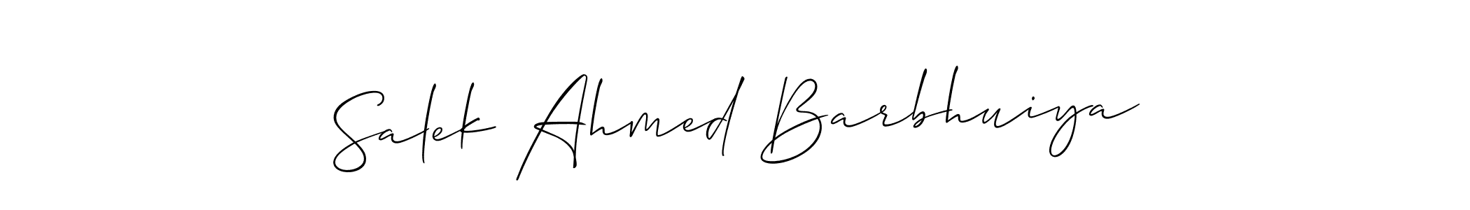 Similarly Allison_Script is the best handwritten signature design. Signature creator online .You can use it as an online autograph creator for name Salek Ahmed Barbhuiya. Salek Ahmed Barbhuiya signature style 2 images and pictures png