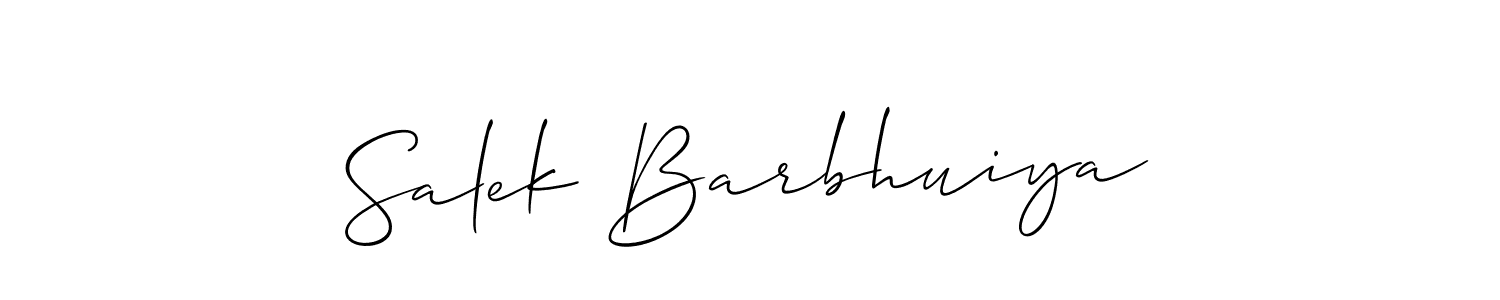 How to make Salek Barbhuiya signature? Allison_Script is a professional autograph style. Create handwritten signature for Salek Barbhuiya name. Salek Barbhuiya signature style 2 images and pictures png