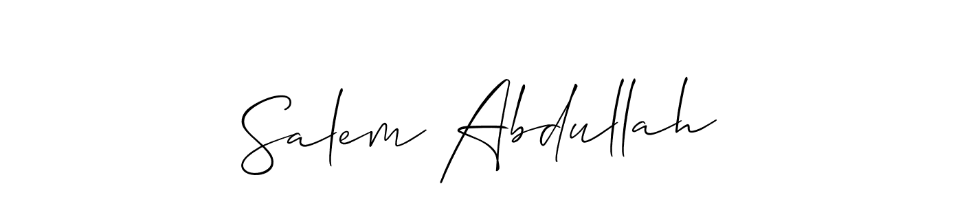 Design your own signature with our free online signature maker. With this signature software, you can create a handwritten (Allison_Script) signature for name Salem Abdullah. Salem Abdullah signature style 2 images and pictures png