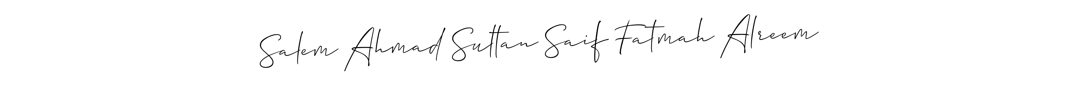 How to make Salem Ahmad Sultan Saif Fatmah Alreem name signature. Use Allison_Script style for creating short signs online. This is the latest handwritten sign. Salem Ahmad Sultan Saif Fatmah Alreem signature style 2 images and pictures png