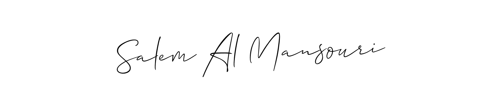 How to make Salem Al Mansouri signature? Allison_Script is a professional autograph style. Create handwritten signature for Salem Al Mansouri name. Salem Al Mansouri signature style 2 images and pictures png