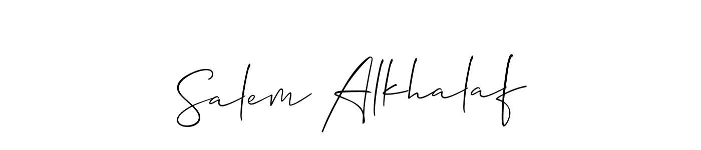 You should practise on your own different ways (Allison_Script) to write your name (Salem Alkhalaf) in signature. don't let someone else do it for you. Salem Alkhalaf signature style 2 images and pictures png