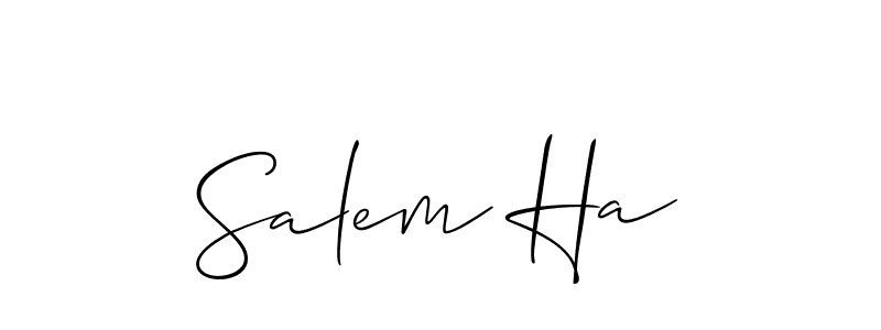 Make a beautiful signature design for name Salem Ha. With this signature (Allison_Script) style, you can create a handwritten signature for free. Salem Ha signature style 2 images and pictures png