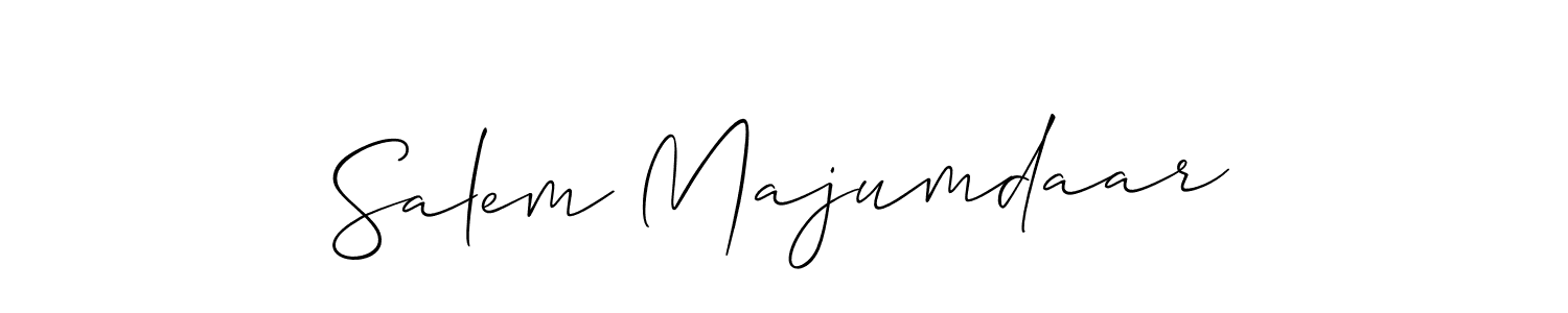 You should practise on your own different ways (Allison_Script) to write your name (Salem Majumdaar) in signature. don't let someone else do it for you. Salem Majumdaar signature style 2 images and pictures png