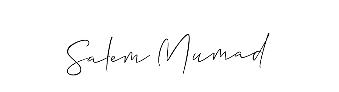 Make a beautiful signature design for name Salem Mumad. With this signature (Allison_Script) style, you can create a handwritten signature for free. Salem Mumad signature style 2 images and pictures png