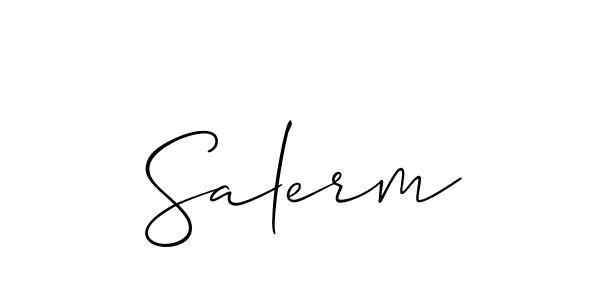 Create a beautiful signature design for name Salerm. With this signature (Allison_Script) fonts, you can make a handwritten signature for free. Salerm signature style 2 images and pictures png