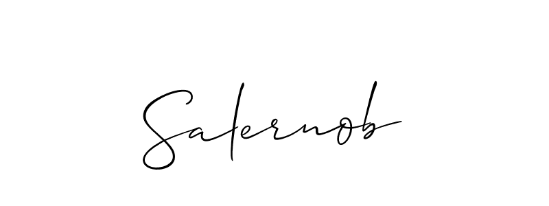 How to Draw Salernob signature style? Allison_Script is a latest design signature styles for name Salernob. Salernob signature style 2 images and pictures png