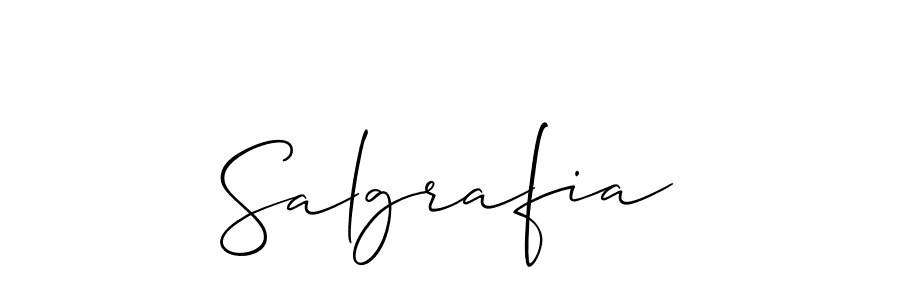 Design your own signature with our free online signature maker. With this signature software, you can create a handwritten (Allison_Script) signature for name Salgrafia. Salgrafia signature style 2 images and pictures png