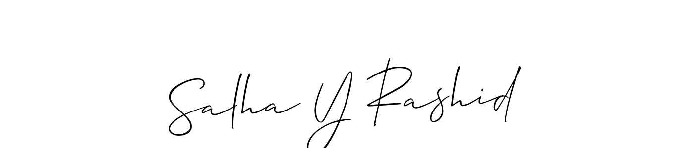 How to make Salha Y Rashid signature? Allison_Script is a professional autograph style. Create handwritten signature for Salha Y Rashid name. Salha Y Rashid signature style 2 images and pictures png