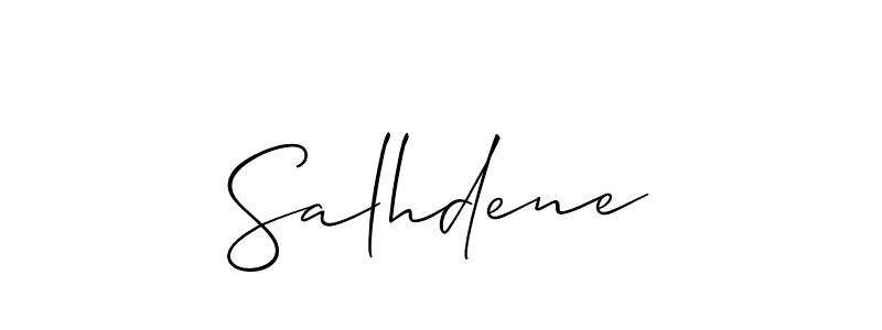 How to make Salhdene signature? Allison_Script is a professional autograph style. Create handwritten signature for Salhdene name. Salhdene signature style 2 images and pictures png
