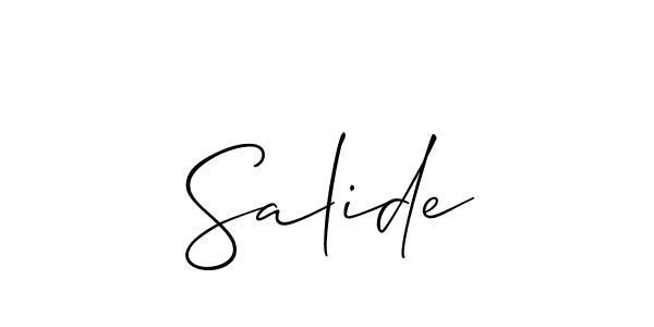 You can use this online signature creator to create a handwritten signature for the name Salide. This is the best online autograph maker. Salide signature style 2 images and pictures png