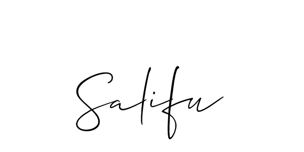 Also You can easily find your signature by using the search form. We will create Salifu name handwritten signature images for you free of cost using Allison_Script sign style. Salifu signature style 2 images and pictures png