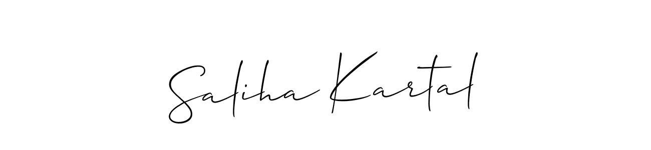 How to make Saliha Kartal name signature. Use Allison_Script style for creating short signs online. This is the latest handwritten sign. Saliha Kartal signature style 2 images and pictures png