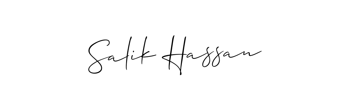 Also we have Salik Hassan name is the best signature style. Create professional handwritten signature collection using Allison_Script autograph style. Salik Hassan signature style 2 images and pictures png