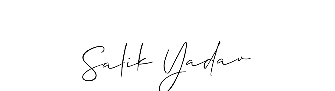 It looks lik you need a new signature style for name Salik Yadav. Design unique handwritten (Allison_Script) signature with our free signature maker in just a few clicks. Salik Yadav signature style 2 images and pictures png