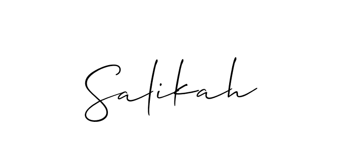 You should practise on your own different ways (Allison_Script) to write your name (Salikah) in signature. don't let someone else do it for you. Salikah signature style 2 images and pictures png