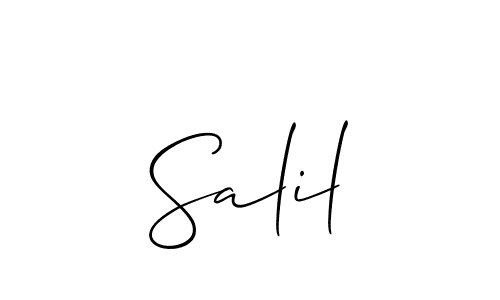 Design your own signature with our free online signature maker. With this signature software, you can create a handwritten (Allison_Script) signature for name Salil. Salil signature style 2 images and pictures png