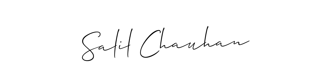Use a signature maker to create a handwritten signature online. With this signature software, you can design (Allison_Script) your own signature for name Salil Chauhan. Salil Chauhan signature style 2 images and pictures png