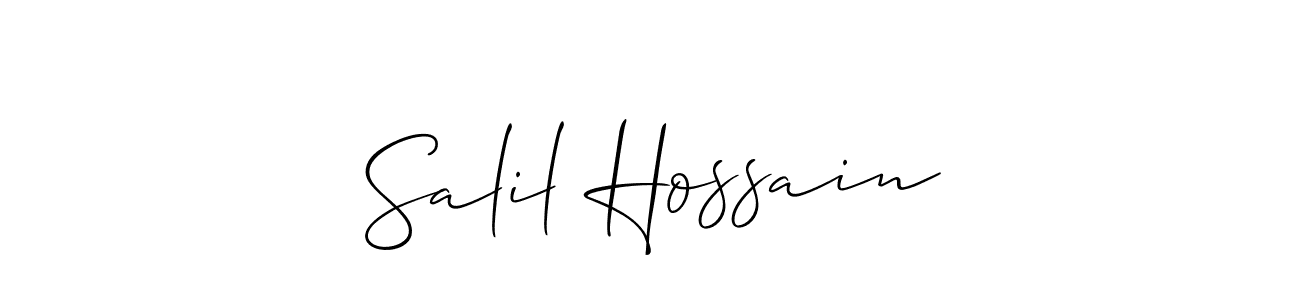 Similarly Allison_Script is the best handwritten signature design. Signature creator online .You can use it as an online autograph creator for name Salil Hossain. Salil Hossain signature style 2 images and pictures png
