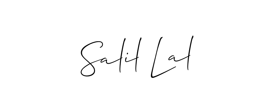 Allison_Script is a professional signature style that is perfect for those who want to add a touch of class to their signature. It is also a great choice for those who want to make their signature more unique. Get Salil Lal name to fancy signature for free. Salil Lal signature style 2 images and pictures png