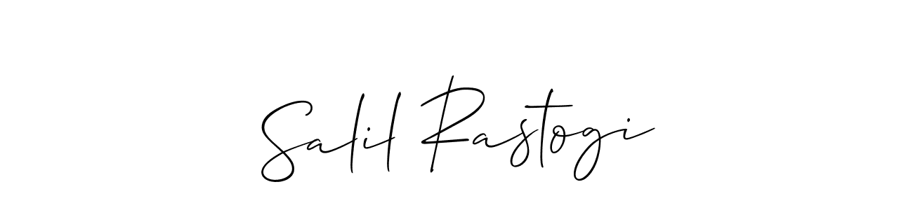 Use a signature maker to create a handwritten signature online. With this signature software, you can design (Allison_Script) your own signature for name Salil Rastogi. Salil Rastogi signature style 2 images and pictures png