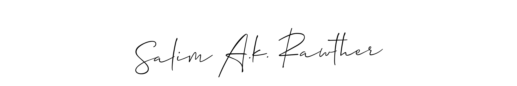 It looks lik you need a new signature style for name Salim A.k. Rawther. Design unique handwritten (Allison_Script) signature with our free signature maker in just a few clicks. Salim A.k. Rawther signature style 2 images and pictures png