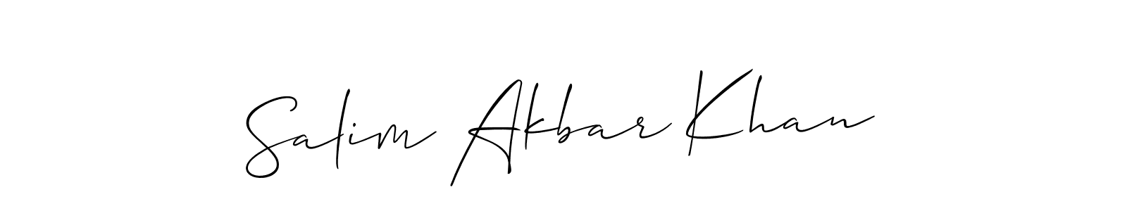 It looks lik you need a new signature style for name Salim Akbar Khan. Design unique handwritten (Allison_Script) signature with our free signature maker in just a few clicks. Salim Akbar Khan signature style 2 images and pictures png