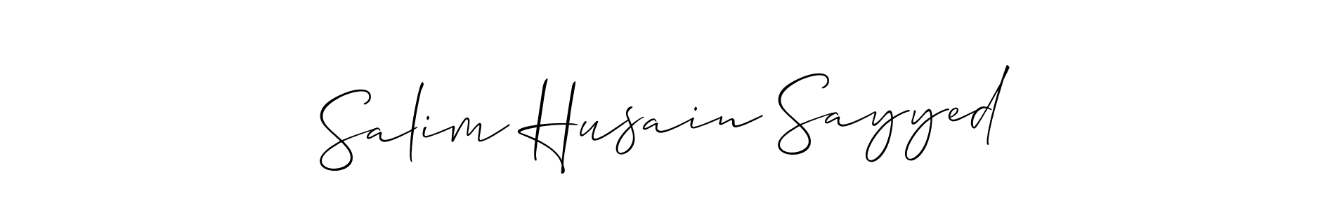 Similarly Allison_Script is the best handwritten signature design. Signature creator online .You can use it as an online autograph creator for name Salim Husain Sayyed. Salim Husain Sayyed signature style 2 images and pictures png