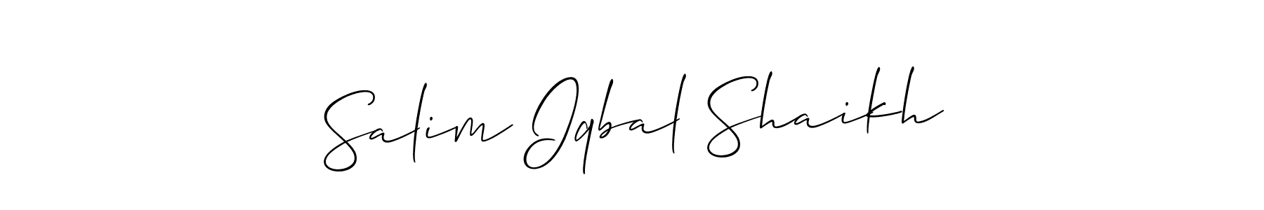 Also You can easily find your signature by using the search form. We will create Salim Iqbal Shaikh name handwritten signature images for you free of cost using Allison_Script sign style. Salim Iqbal Shaikh signature style 2 images and pictures png