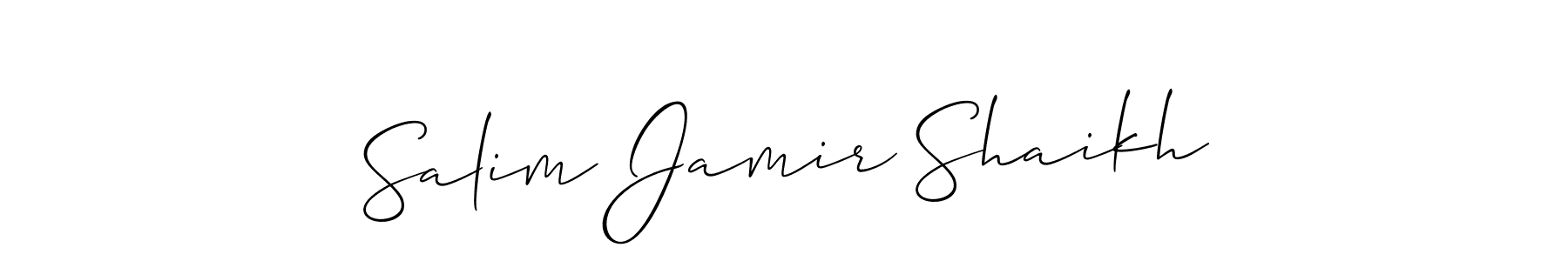 Make a short Salim Jamir Shaikh signature style. Manage your documents anywhere anytime using Allison_Script. Create and add eSignatures, submit forms, share and send files easily. Salim Jamir Shaikh signature style 2 images and pictures png