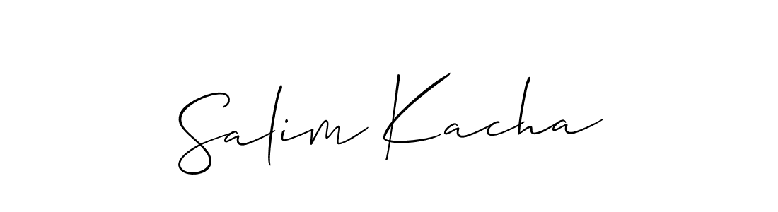 How to make Salim Kacha name signature. Use Allison_Script style for creating short signs online. This is the latest handwritten sign. Salim Kacha signature style 2 images and pictures png