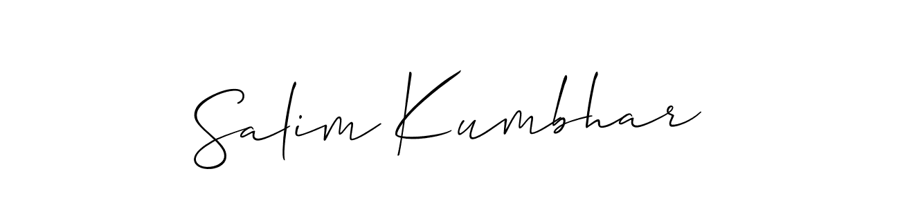 Design your own signature with our free online signature maker. With this signature software, you can create a handwritten (Allison_Script) signature for name Salim Kumbhar. Salim Kumbhar signature style 2 images and pictures png