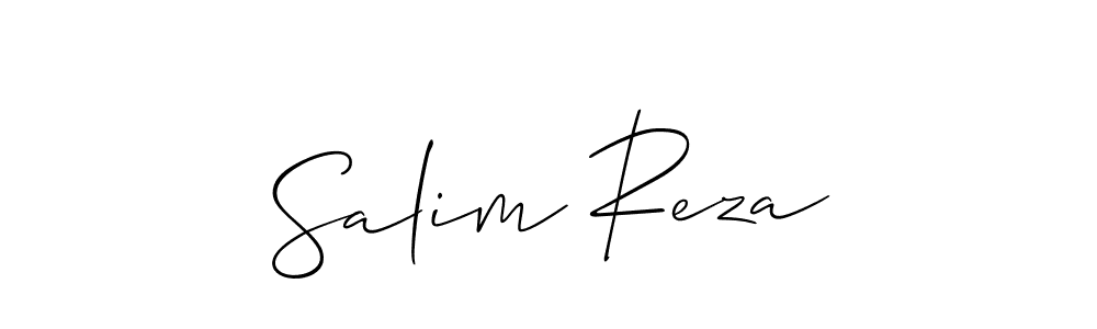 The best way (Allison_Script) to make a short signature is to pick only two or three words in your name. The name Salim Reza include a total of six letters. For converting this name. Salim Reza signature style 2 images and pictures png