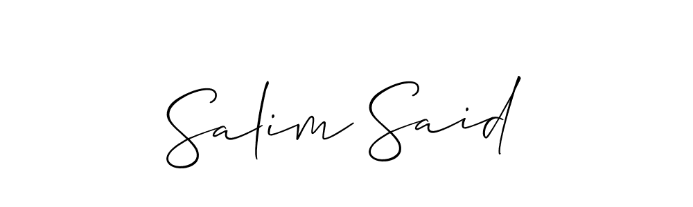 Design your own signature with our free online signature maker. With this signature software, you can create a handwritten (Allison_Script) signature for name Salim Said. Salim Said signature style 2 images and pictures png