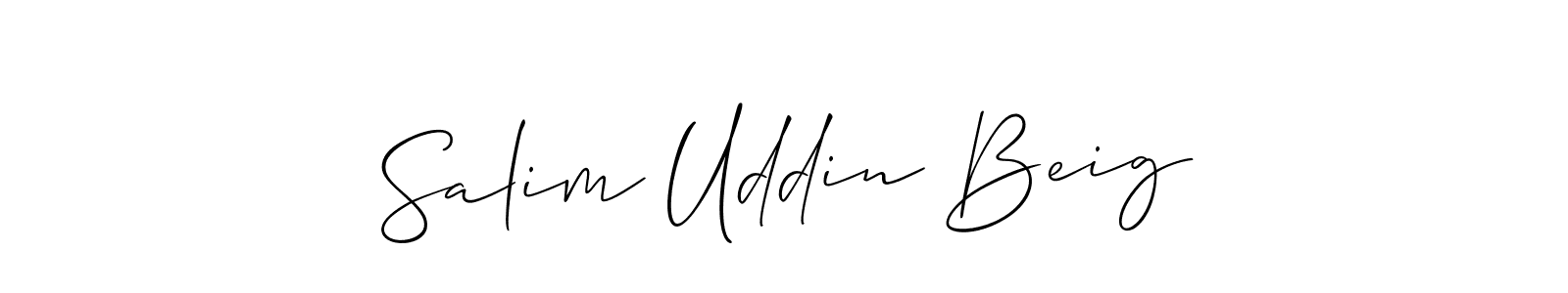 Allison_Script is a professional signature style that is perfect for those who want to add a touch of class to their signature. It is also a great choice for those who want to make their signature more unique. Get Salim Uddin Beig name to fancy signature for free. Salim Uddin Beig signature style 2 images and pictures png