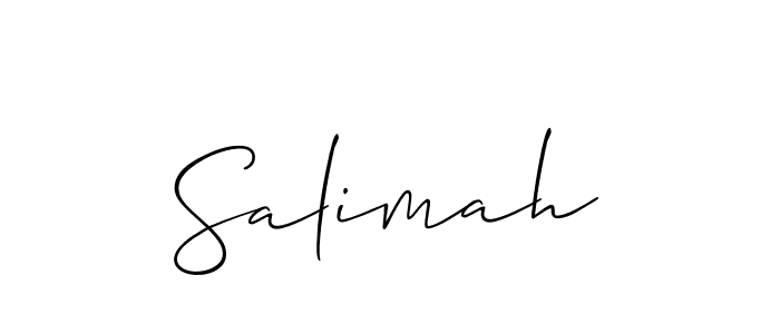 Use a signature maker to create a handwritten signature online. With this signature software, you can design (Allison_Script) your own signature for name Salimah. Salimah signature style 2 images and pictures png