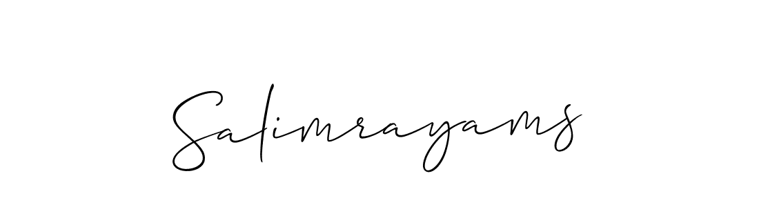 Make a short Salimrayams signature style. Manage your documents anywhere anytime using Allison_Script. Create and add eSignatures, submit forms, share and send files easily. Salimrayams signature style 2 images and pictures png