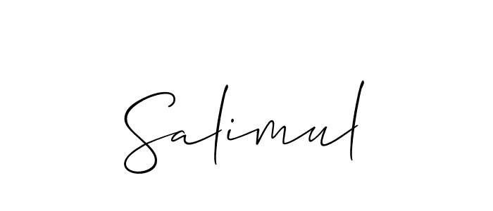 Design your own signature with our free online signature maker. With this signature software, you can create a handwritten (Allison_Script) signature for name Salimul. Salimul signature style 2 images and pictures png