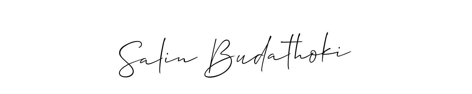 Salin Budathoki stylish signature style. Best Handwritten Sign (Allison_Script) for my name. Handwritten Signature Collection Ideas for my name Salin Budathoki. Salin Budathoki signature style 2 images and pictures png