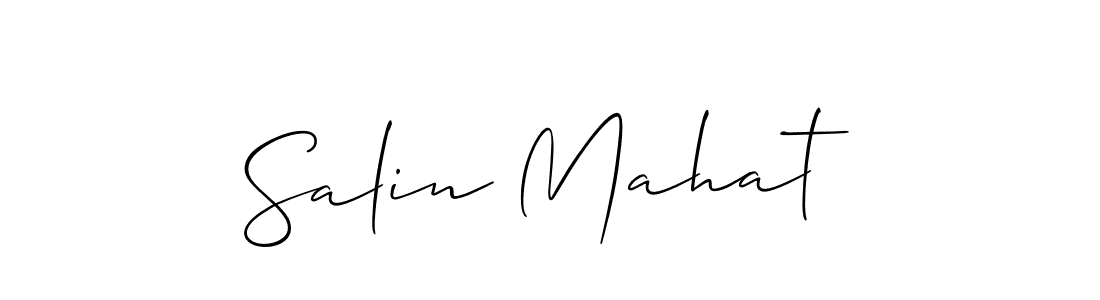 Design your own signature with our free online signature maker. With this signature software, you can create a handwritten (Allison_Script) signature for name Salin Mahat. Salin Mahat signature style 2 images and pictures png