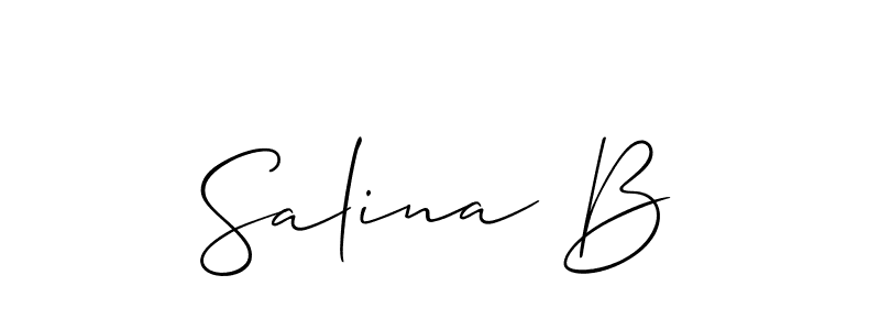 You should practise on your own different ways (Allison_Script) to write your name (Salina B) in signature. don't let someone else do it for you. Salina B signature style 2 images and pictures png