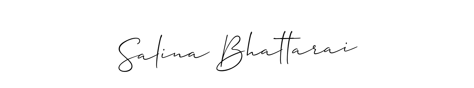 You should practise on your own different ways (Allison_Script) to write your name (Salina Bhattarai) in signature. don't let someone else do it for you. Salina Bhattarai signature style 2 images and pictures png