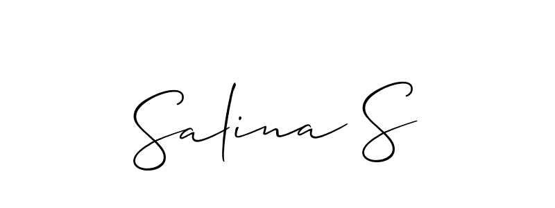 Make a beautiful signature design for name Salina S. With this signature (Allison_Script) style, you can create a handwritten signature for free. Salina S signature style 2 images and pictures png