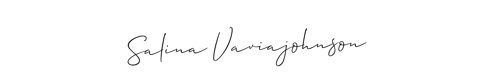 You can use this online signature creator to create a handwritten signature for the name Salina Vaviajohnson. This is the best online autograph maker. Salina Vaviajohnson signature style 2 images and pictures png