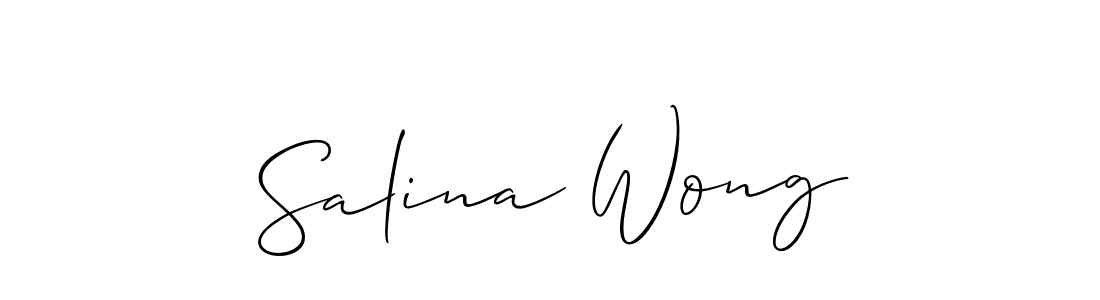 You should practise on your own different ways (Allison_Script) to write your name (Salina Wong) in signature. don't let someone else do it for you. Salina Wong signature style 2 images and pictures png